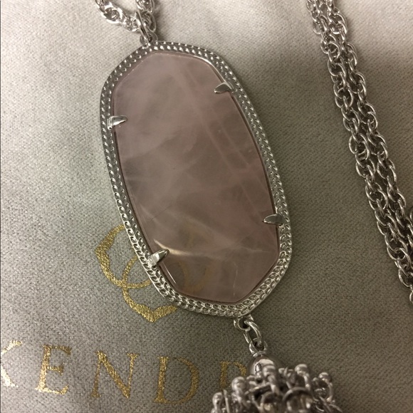 Kendra Scott Rose Quartz Rayne Necklace New - Picture 6 of 6